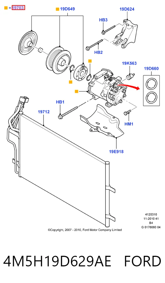4M5H19D629AE Ford Compresor climatizador