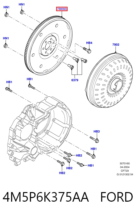 Volante de motor 4M5P6K375AA FORD