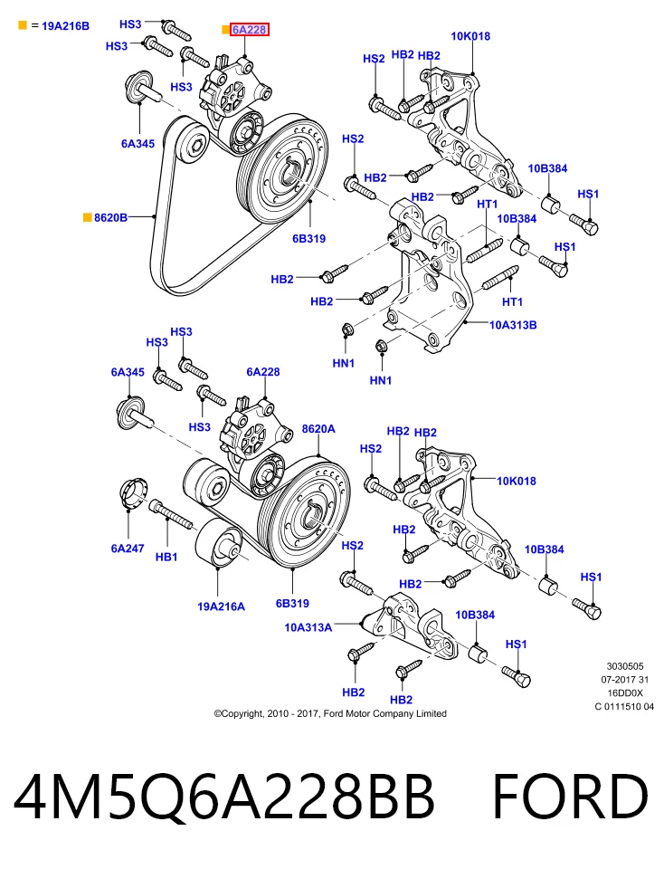 Tensor de correa de alternador Ford C-Max (2010-2019)