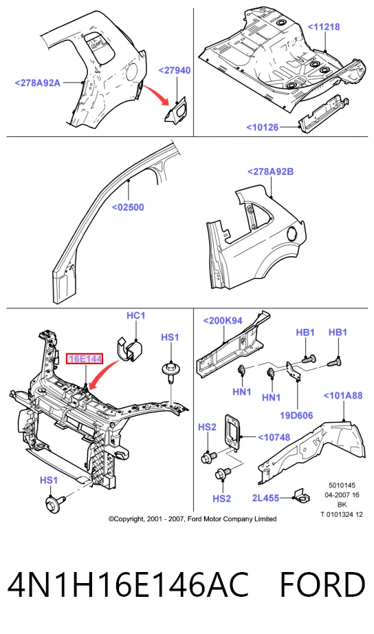 Soporte de radiador  Ford Fusion 