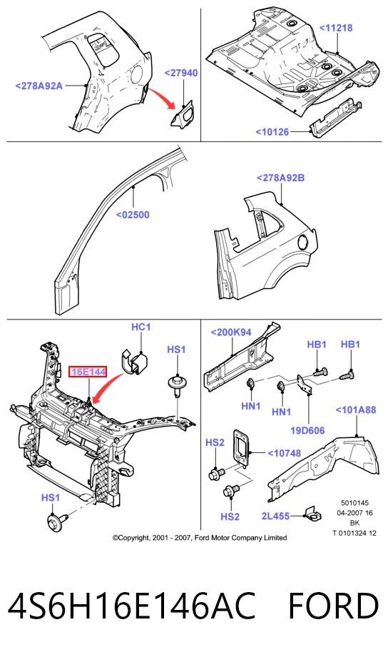 Soporte de radiador completo (panel de montaje para foco) Ford Fiesta V (2001-2008)