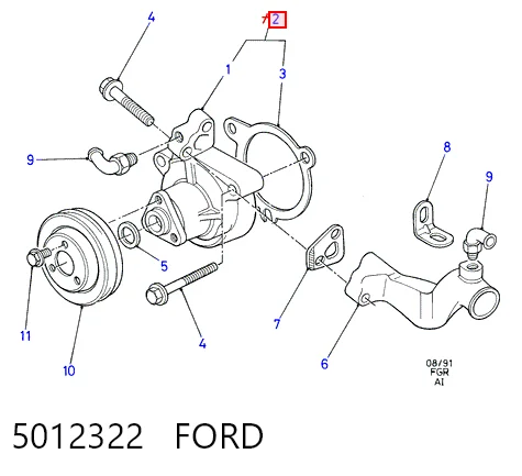 Bombeadora de agua Ford Orion I sedán (AFD) (1983 - 1986) precio, desde 26,73 EUR