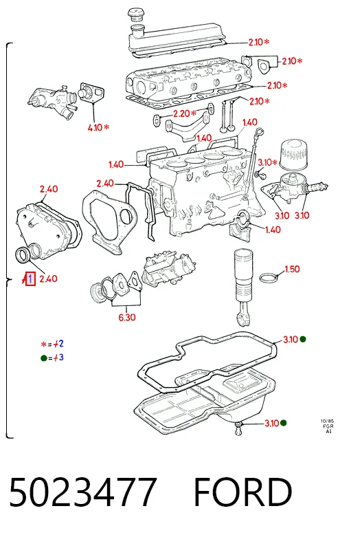 Kit completo de juntas Ford Sierra II hatchback (GBC,GBG) (1987 - 1993) precio, desde 71,60 EUR