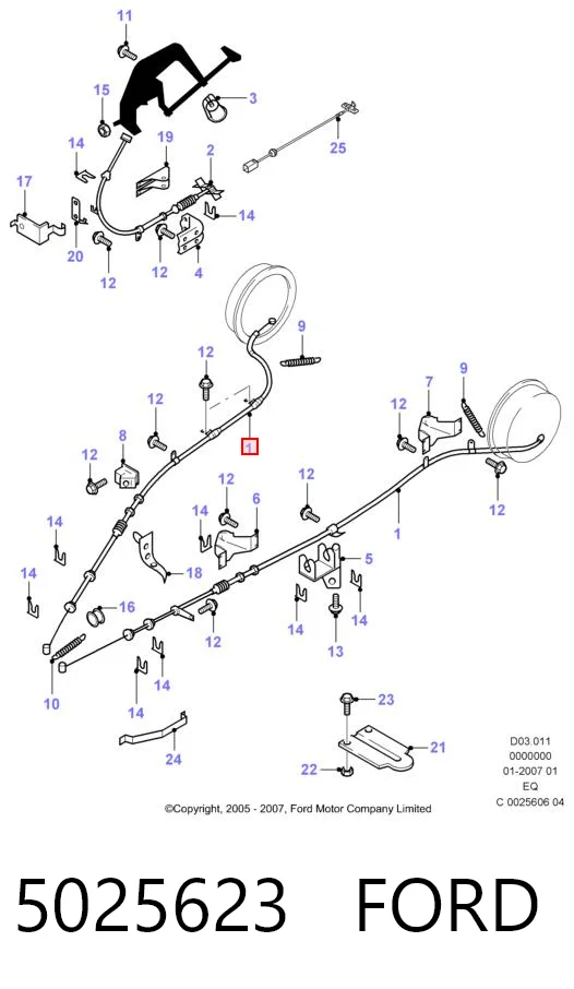 Comprar Cable de freno de mano trasero izquierdo Ford Ranger  ER a bajo precio