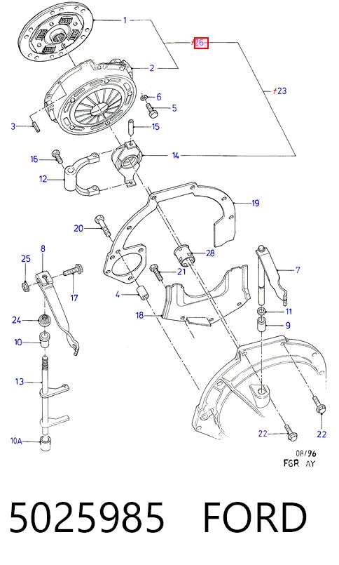plato de presion del embrague funcion Ford Escort VII (1995-2000)