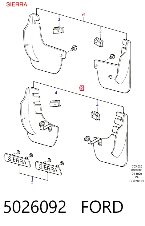 Juego de faldillas guardabarro traseros para Ford Focus I DFW