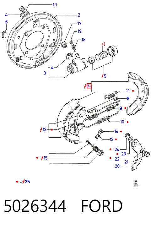 Zapatas de freno traseras para Ford Transit  (V)