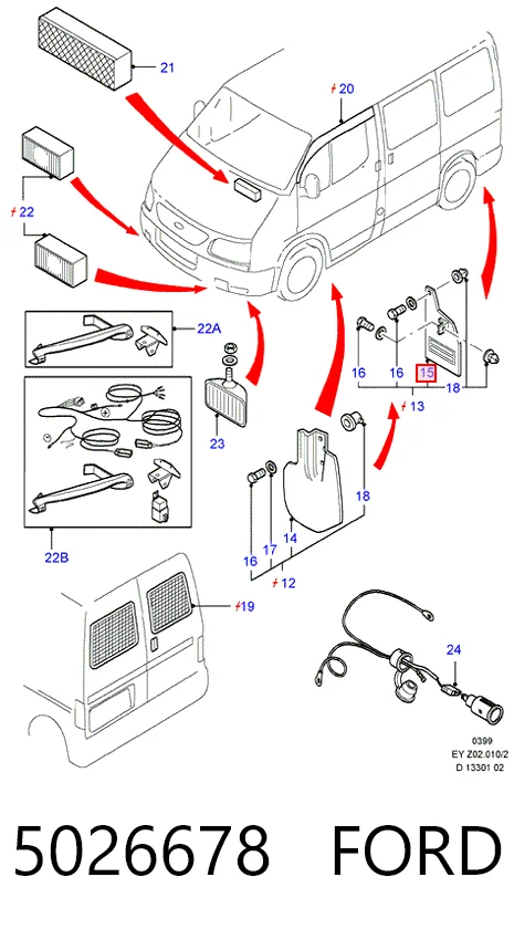Faldillas guardabarros traseros para Ford Transit E