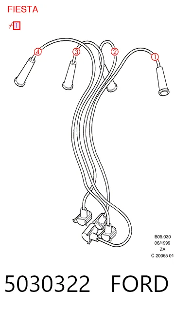 Cables de alta tensión, juego para Ford Escort IV GAF, AWF, ABFT