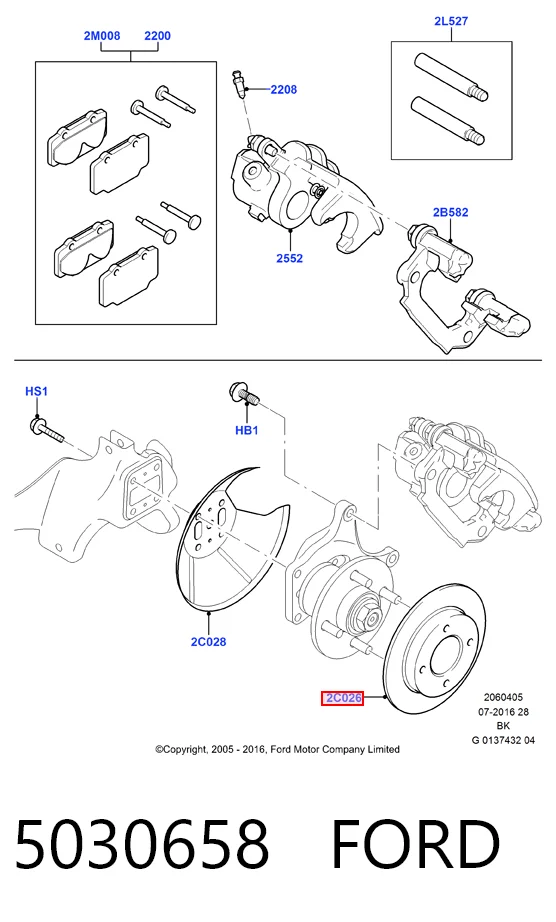 5030658 Ford Freno de disco trasero