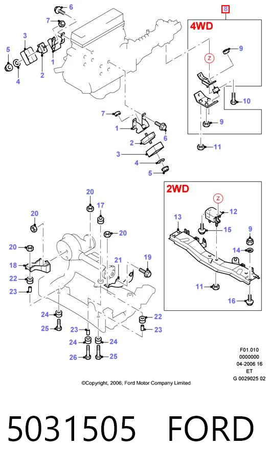 Soporte de caja de cambios Mazda UR6139340