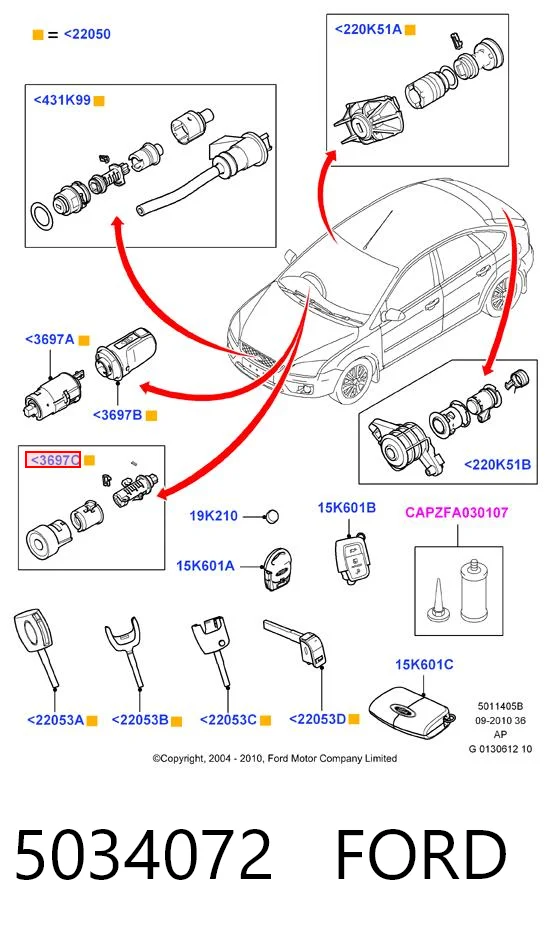Comprar Cilindro de la cerradura de encendido Ford Mondeo IV CA2 a bajo precio