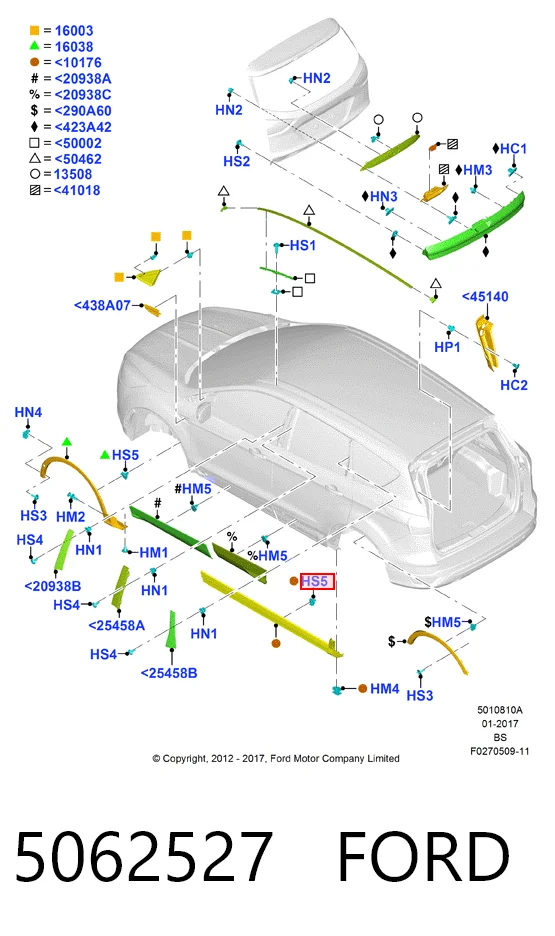 Comprar YQ00110580 Peugeot/Citroen Clip de sujeción de moldura de estribo