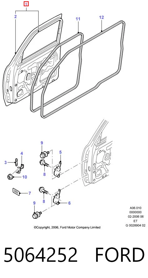 Puerta delantera izquierda para Ford Ranger ET