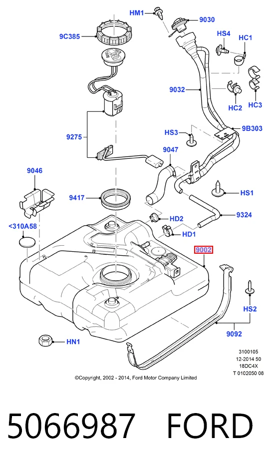 Tanque de combustible Ford Connect  (2002-2013)