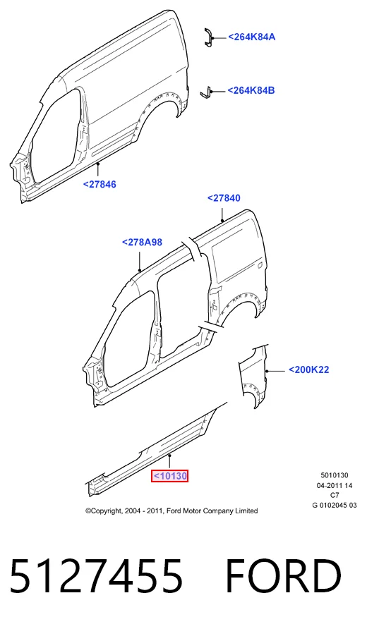 Chapa de acceso derecha Ford Connect TOURNEO