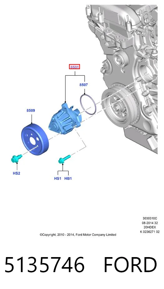 Bomba de agua 5135746 FORD