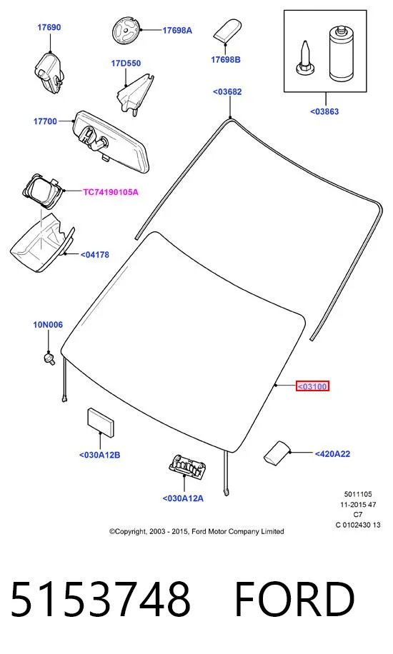 Parabrisas para Ford Connect TC7