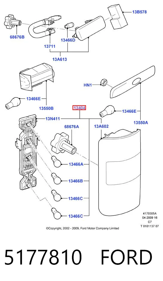 Comprar Piloto trasero derecho Ford Connect  TC7
