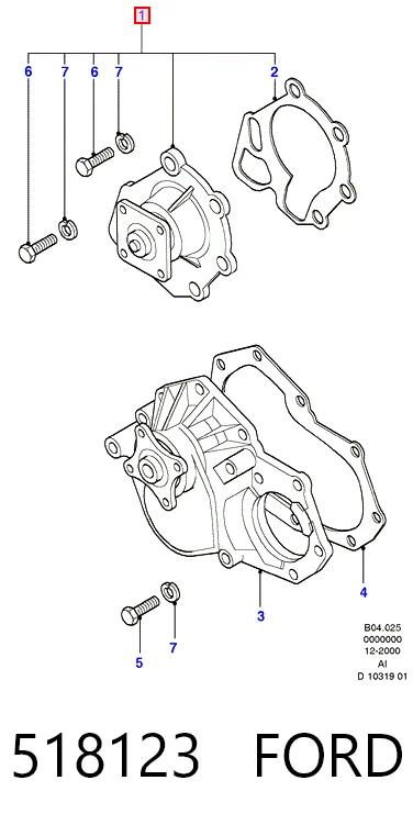 518123 Ford Bomba refrigerante coche