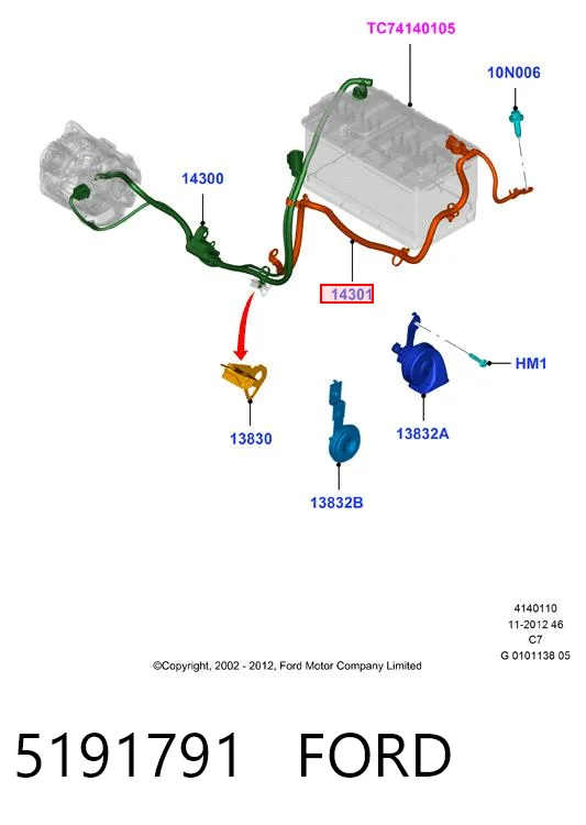 5191791 Ford Cable de masa de batería