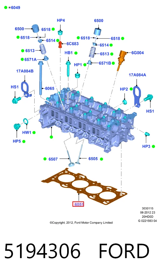 Empaque de culata para Ford Explorer  (U5)