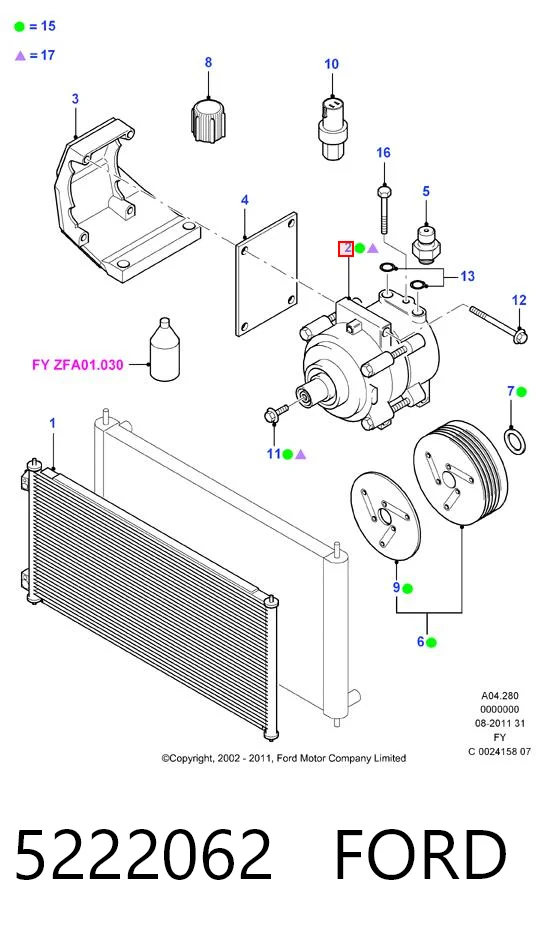 5222062 Ford Compresor climatizador