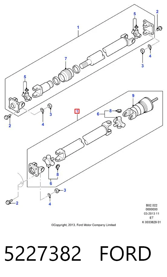 Transmisión cardán, eje delantero para Ford Ranger  ET
