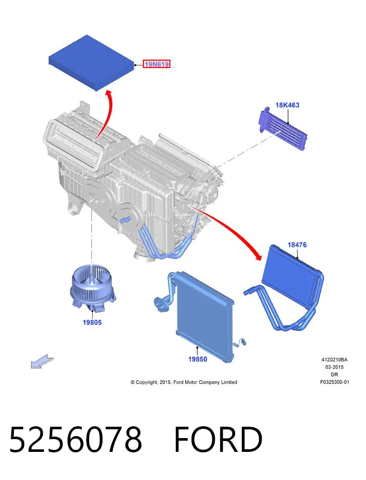 5256078 Ford Filtro antipolen