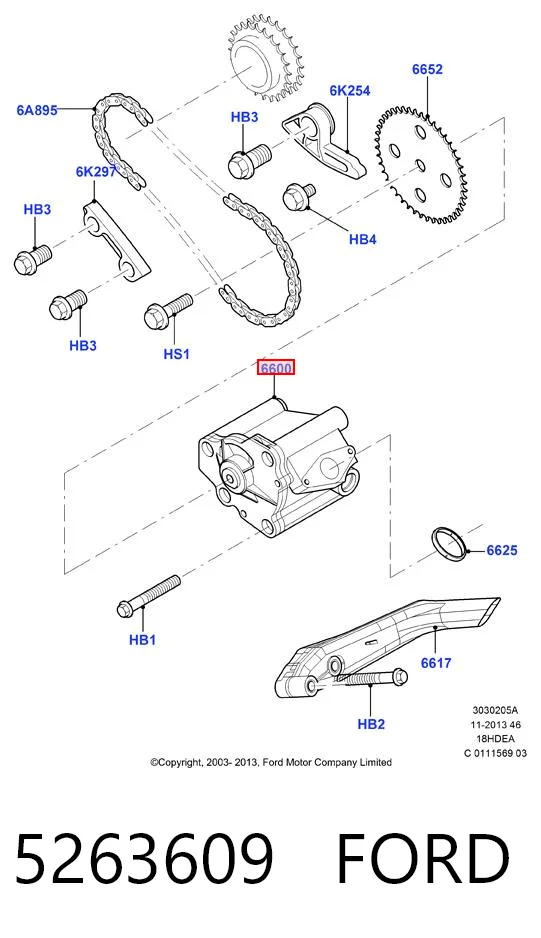 5263609 Ford Bomba de aceite