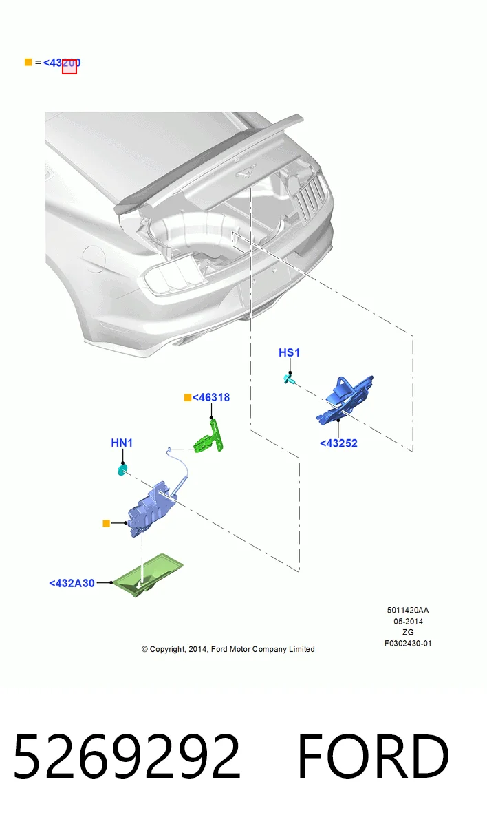 Cierre del maletero para Ford Mustang VI ZG