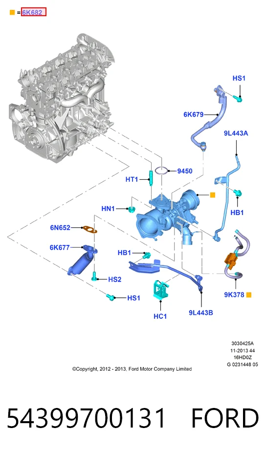 54399700131 Ford Turbo para motor