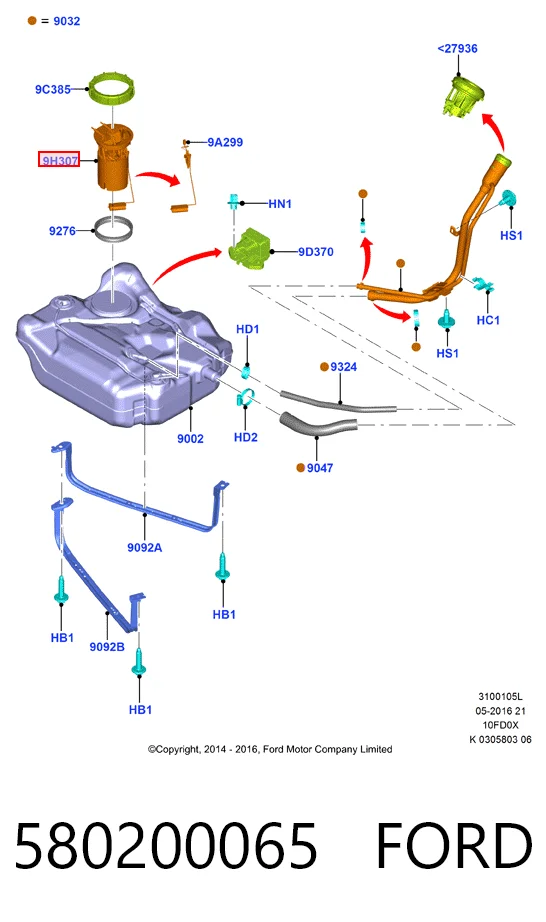 580200065 Ford Módulo de alimentación de combustible