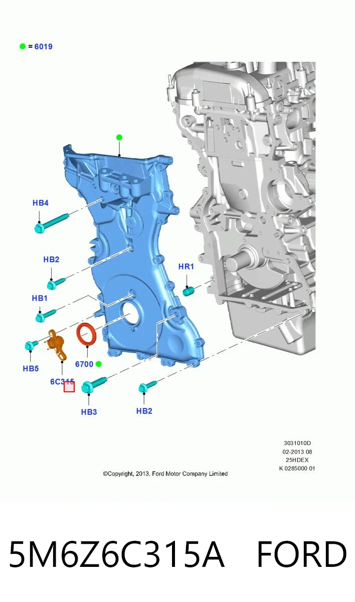 Sensor de posición del cigüeñal para Ford Escape II DM2