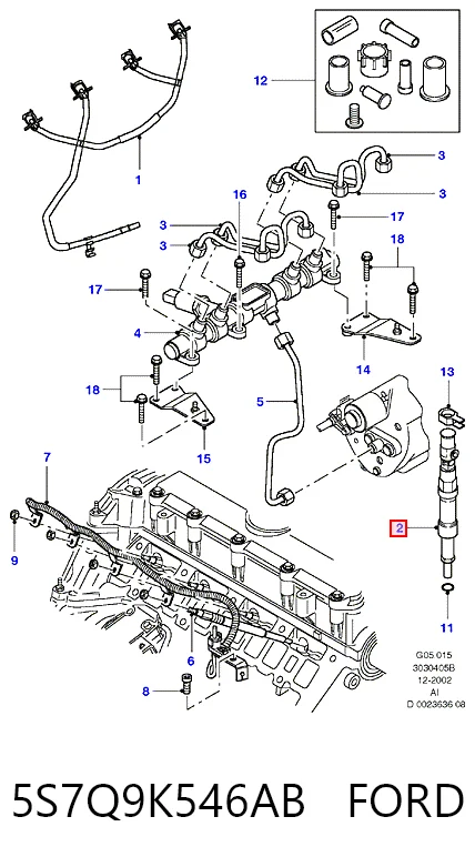 5S7Q9K546AB Ford Inyector de combustible