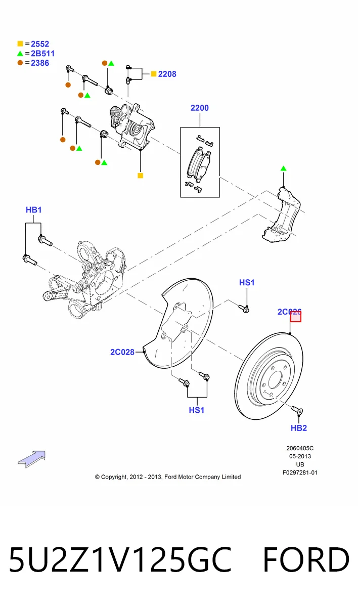 Freno de disco trasero para Ford Explorer  U5