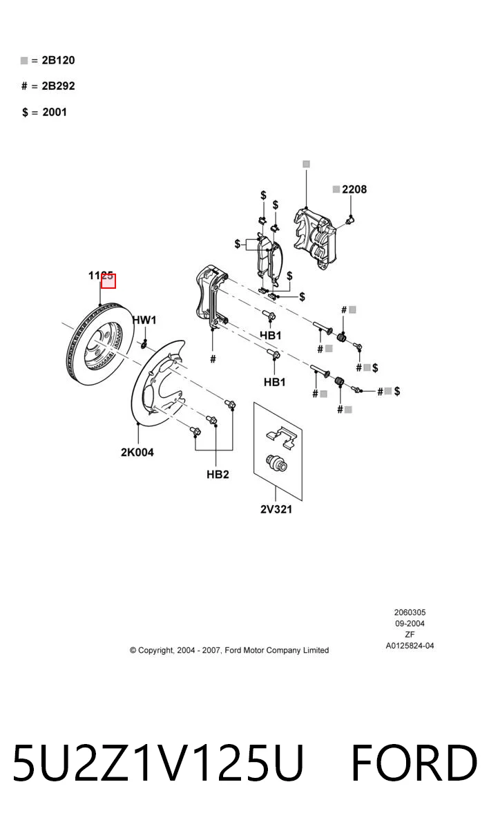 5U2Z1V125U Ford Discos