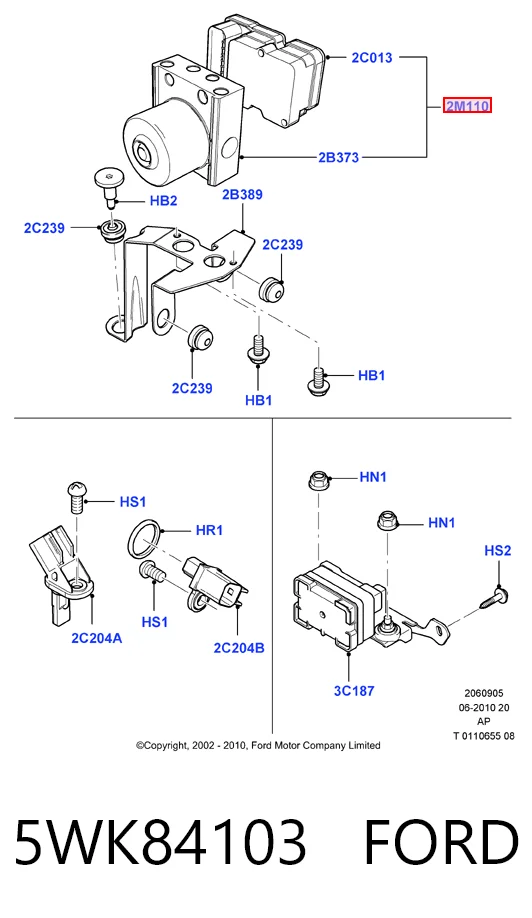 Unidad de control ABS hidráulico para Ford C-Max  DM2