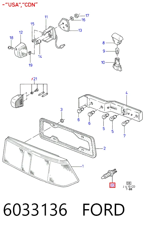  Interruptor de marcha atrás Ford Sierra 1