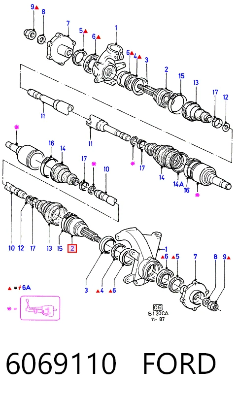 Comprar Junta homocinética exterior delantera Escort IV GAF, AWF, ABFT