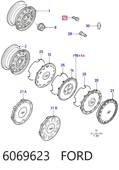 Tornillos para ruedas Ford Fiesta Mk2 hatchback (FBD) (1983 - 1989) precio, desde 2,30 EUR