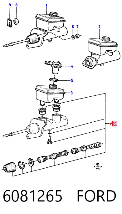 Juego de reparación cilindro de freno principal para Ford Escort III GAA, AWA, ABFT, AVA