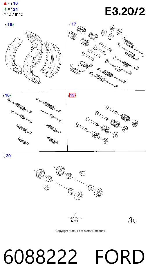 Comprar Kit de montaje de zapatas de freno traseras Ford Orion II AFF a bajo precio