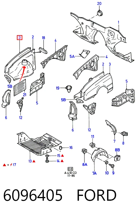 Comprar Aleta delantera derecha Ford Sierra  BNC a bajo precio