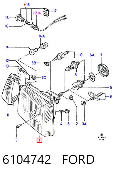 Faro izquierdo para Ford Escort GAA, AWA, ABFT, AVA