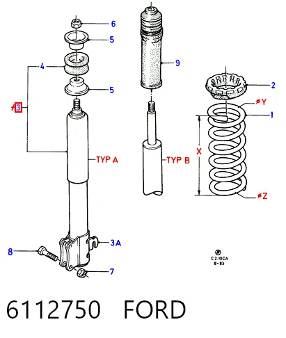 Amortiguadores traseros Orion II sedán (1985-1990) original desde 49,04 €