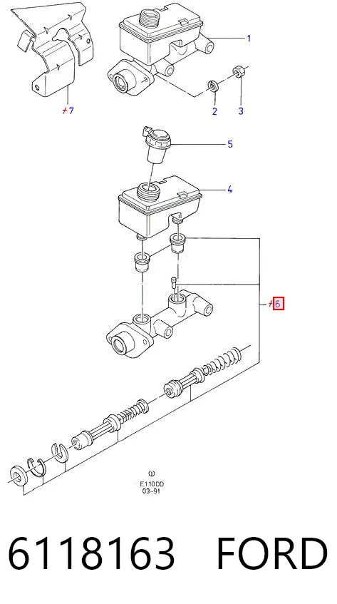 Kit de reparación de la cilindro de freno Ford Fiesta II (FBD)