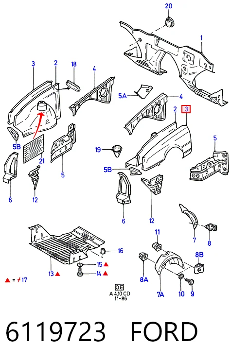 Aleta para Ford Sierra BNC