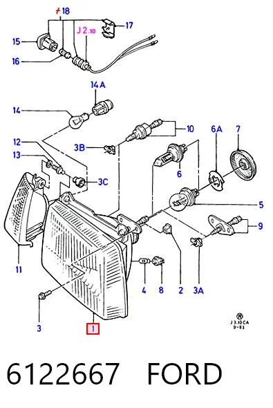 Faro derecho 6122667 FORD