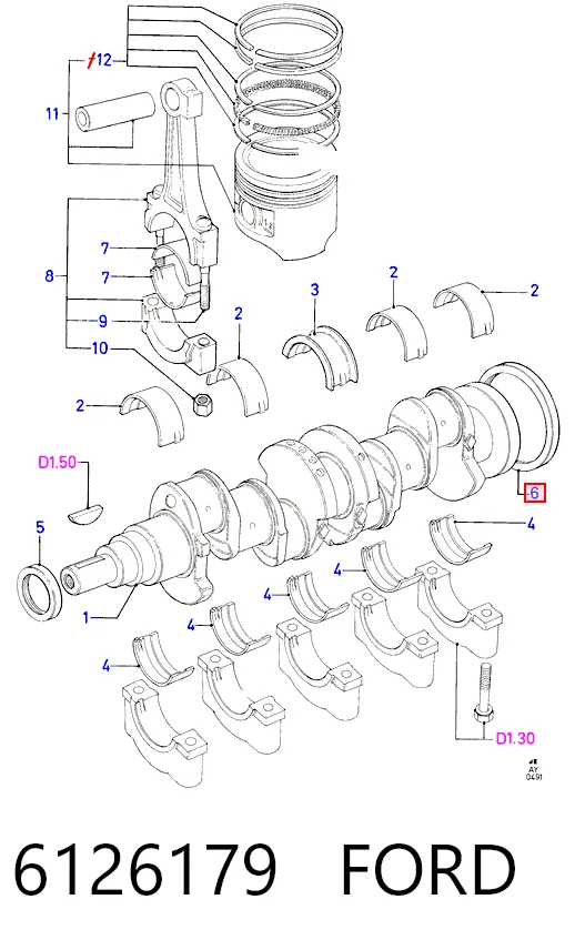  Retén de cigüeñal Ford Taunus 